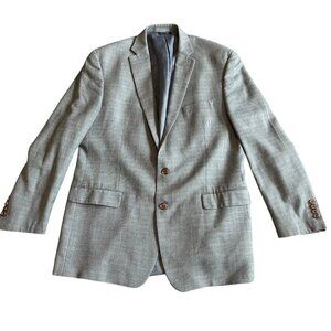 Ralph Lauren Blue Label Button-Down Blazer Jacket Sport Coat Plaid Size 48L Mens